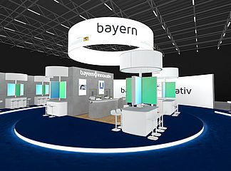 Virtueller Messestand von „Bayern Innovativ“, umgesetzt von Plan 3 (Foto: Plan 3 / Bayern Innovativ)